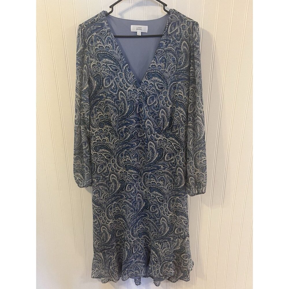 Lucky Brand Women’s Chiffon Dress Size XL Midi Length Wedding Special Occasion